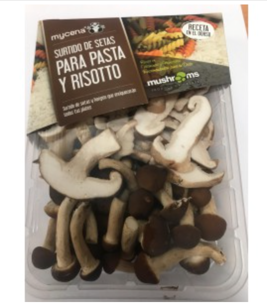 Setas con huevos cocidos.